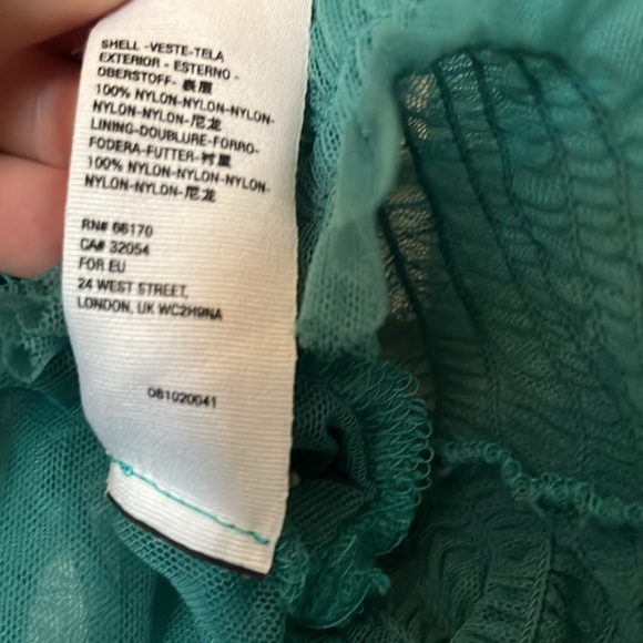 Free people Twyla top smocked %100 Nylon sheer blouse like new!!! - Picture 13 of 13